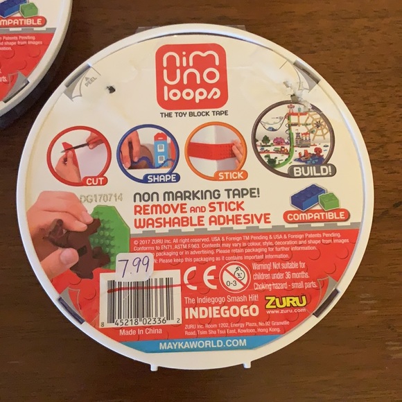 SET OF 2 gray NIMUNO LOOPS toy block tape for leg0s building blocks - Picture 4 of 5